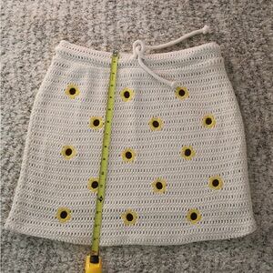 Zara Crochet Sunflower Mini Skirt Cottagecore Boho Size M